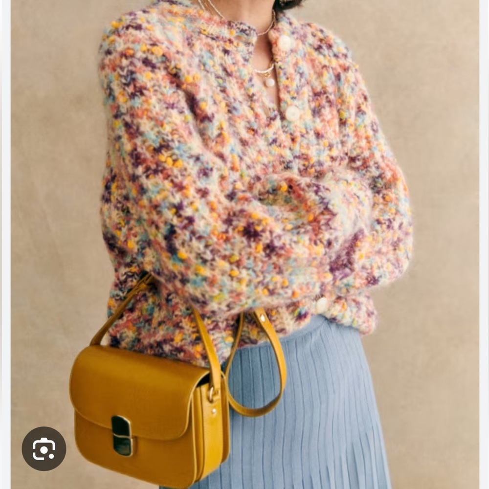 Sezane Emile Cardigan in Multicoloured Yellow Violet